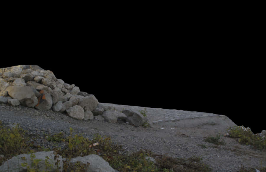 Rocky_ Outcrop_at_ Dusk PNG with transparent background
