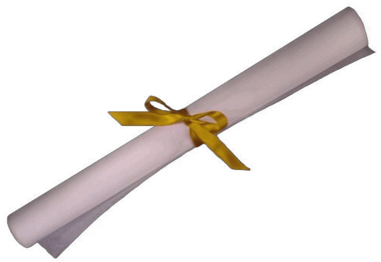 Rolled Diplomawith Golden Ribbon