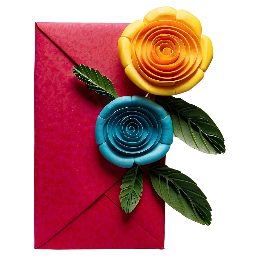 Rolled Flower Greeting Card Accent Png 06282024