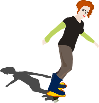 Rollerblading Girl Vector Illustration