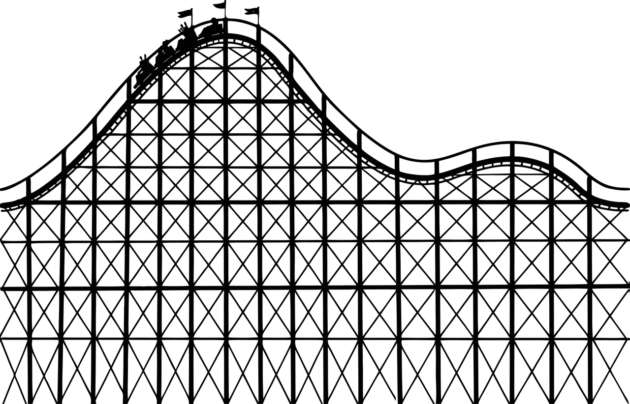 Rollercoaster Silhouette Peak PNG with transparent background