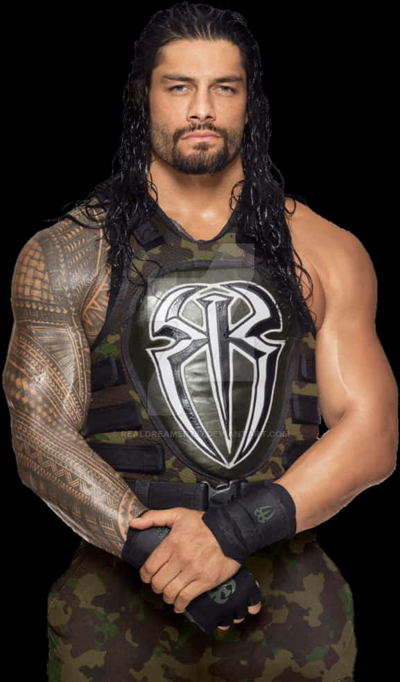 Roman Reigns Wrestler Pose