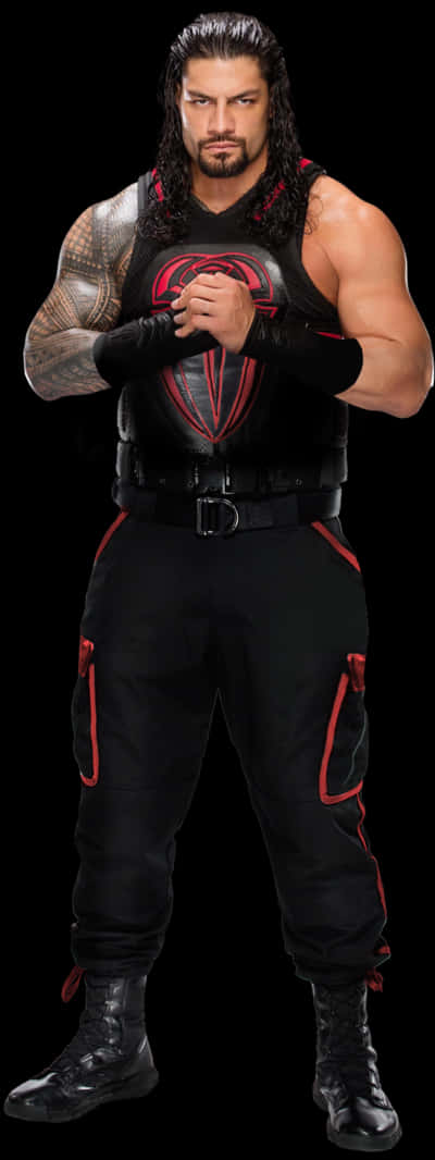 Roman Reigns Wrestling Pose