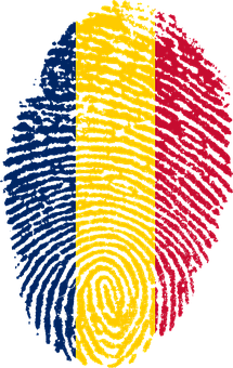 Romanian Flag Fingerprint Art