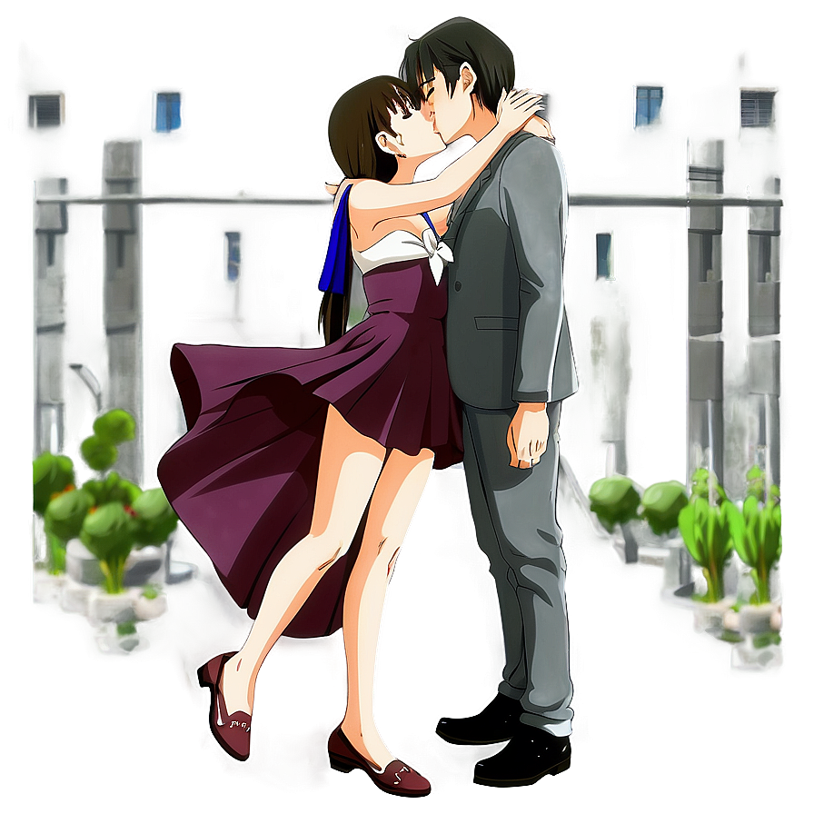 Romantic Anime Kiss Png Xpa