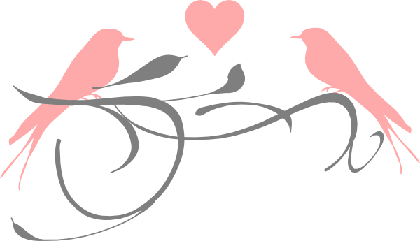 Romantic Birds Silhouette Love