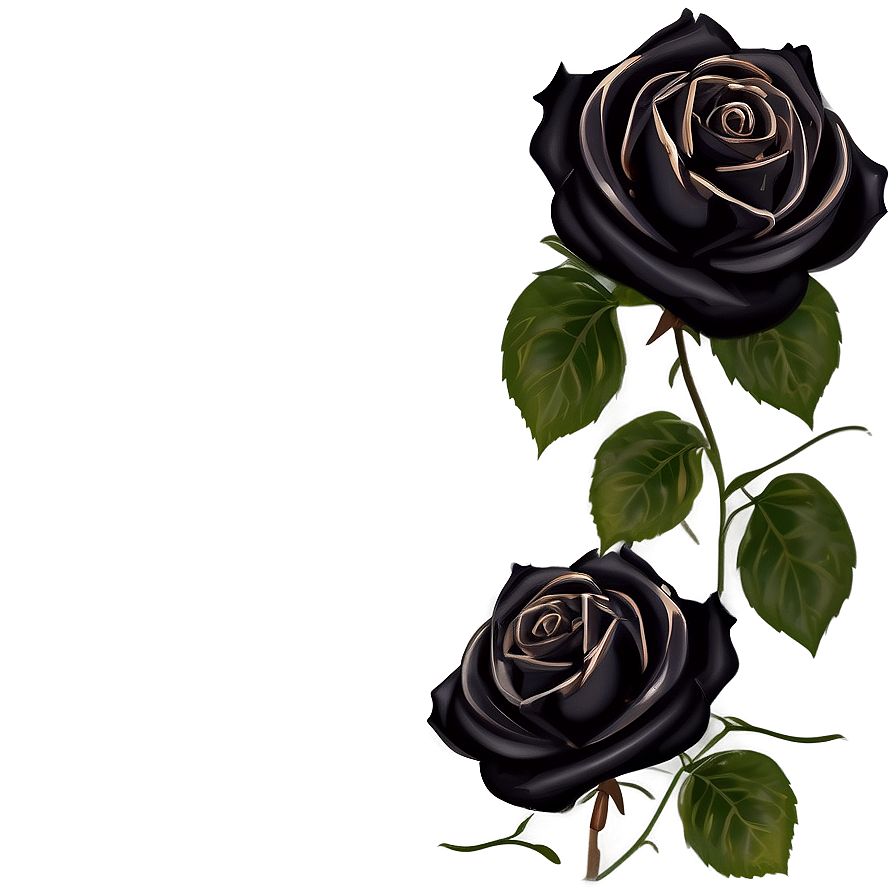 Romantic Black Rose Border Png Whx98