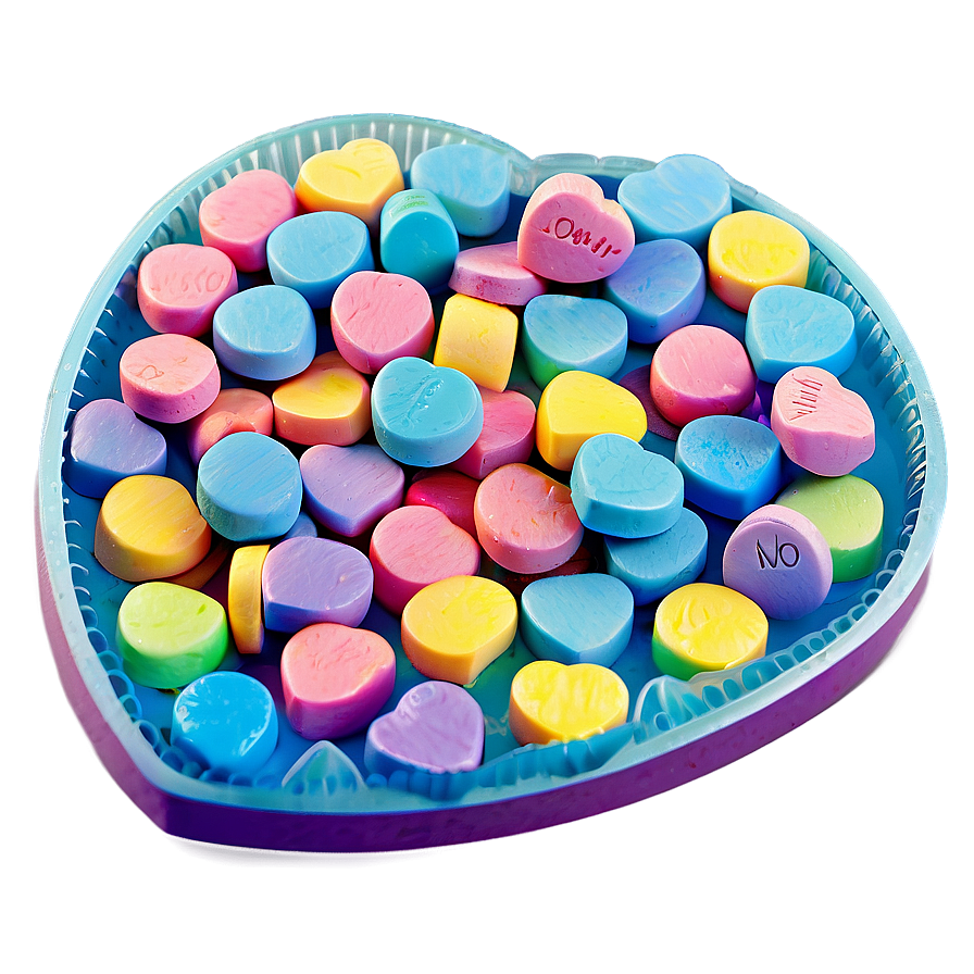Romantic Candy Hearts PNG 1 PNG image with a transparent background, free high-resolution download