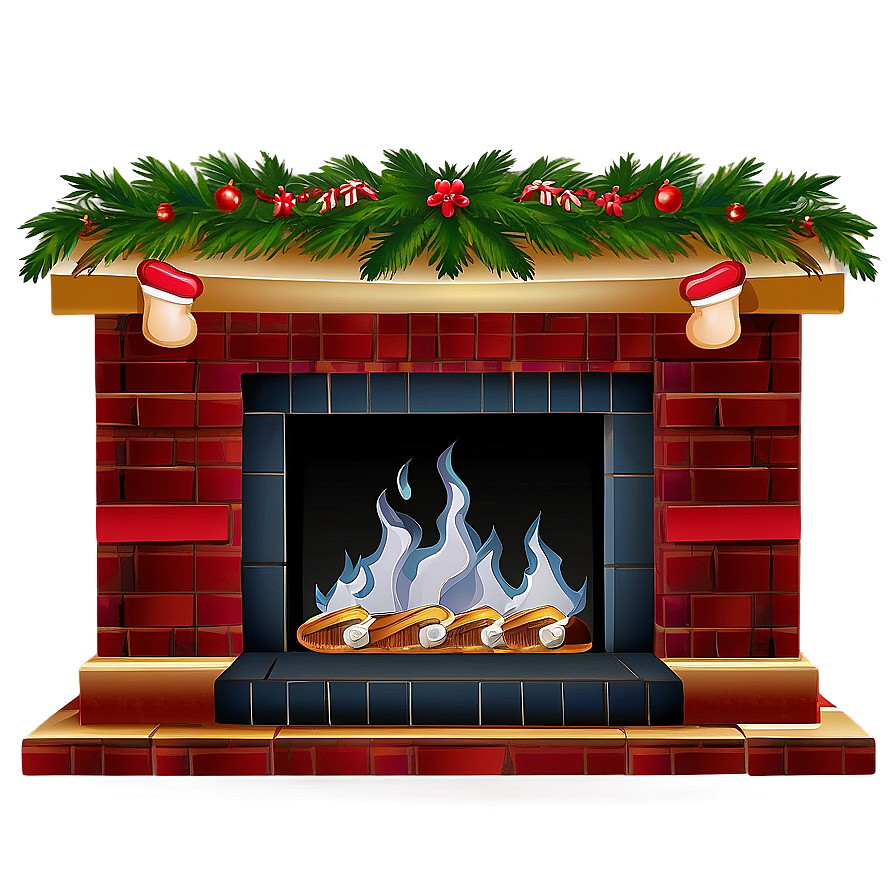 Romantic Christmas Fireplace Scene Png 9