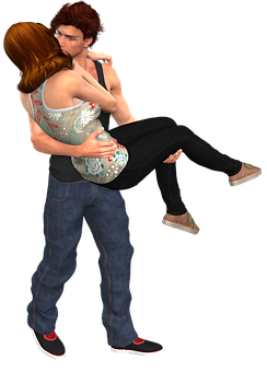 Romantic Couple Carrying Pose