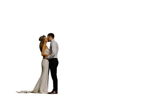 Romantic Couple Silhouette Against Black Background PNG with transparent background