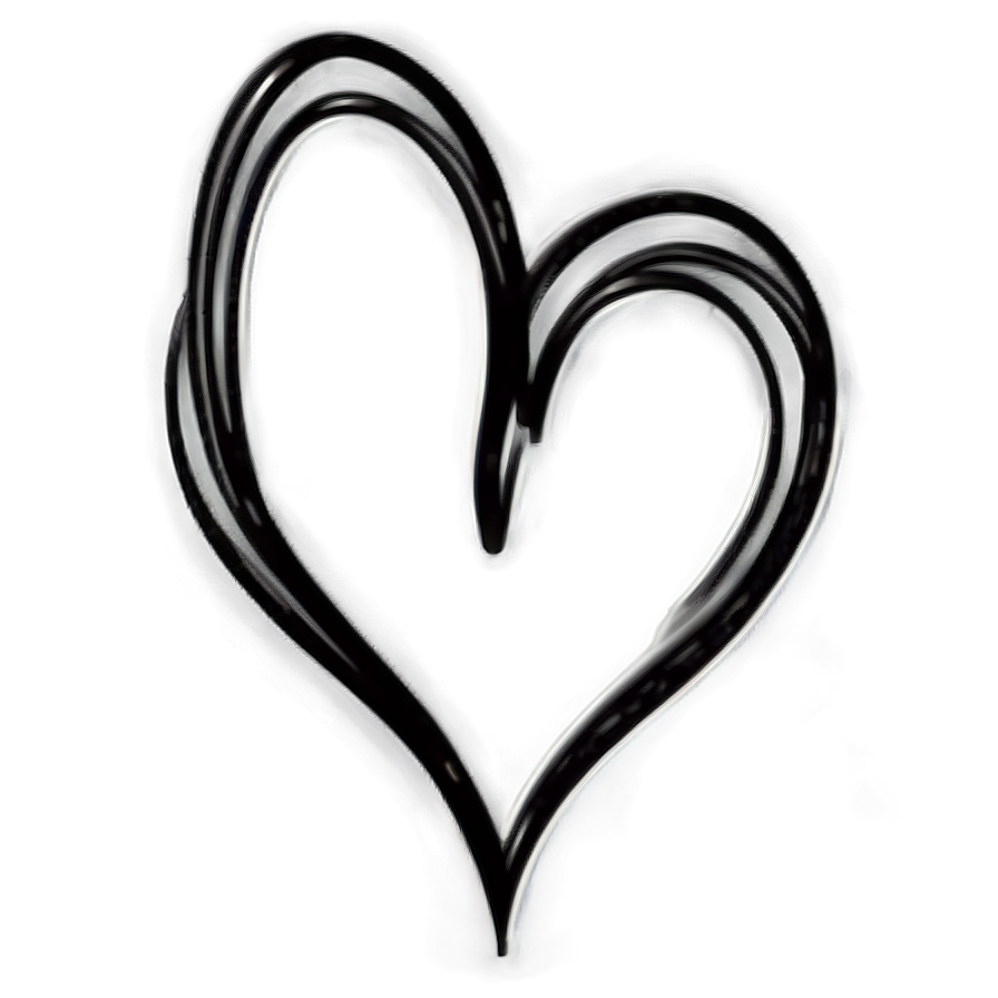 Romantic Heart Sketch Png 48