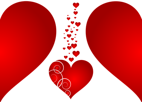 Romantic Hearts Artwork PNG with transparent background