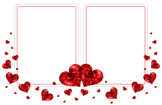 Romantic Hearts Postcard Template