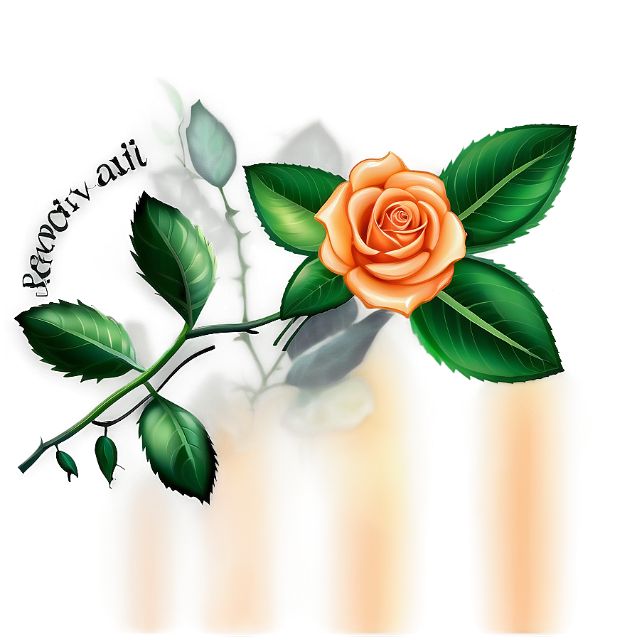 Romantic Orange Rose Png Urg2