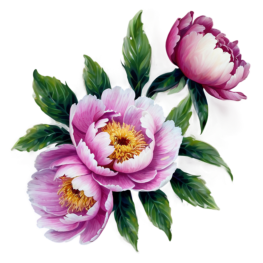 Romantic Peony Pattern Png 06262024