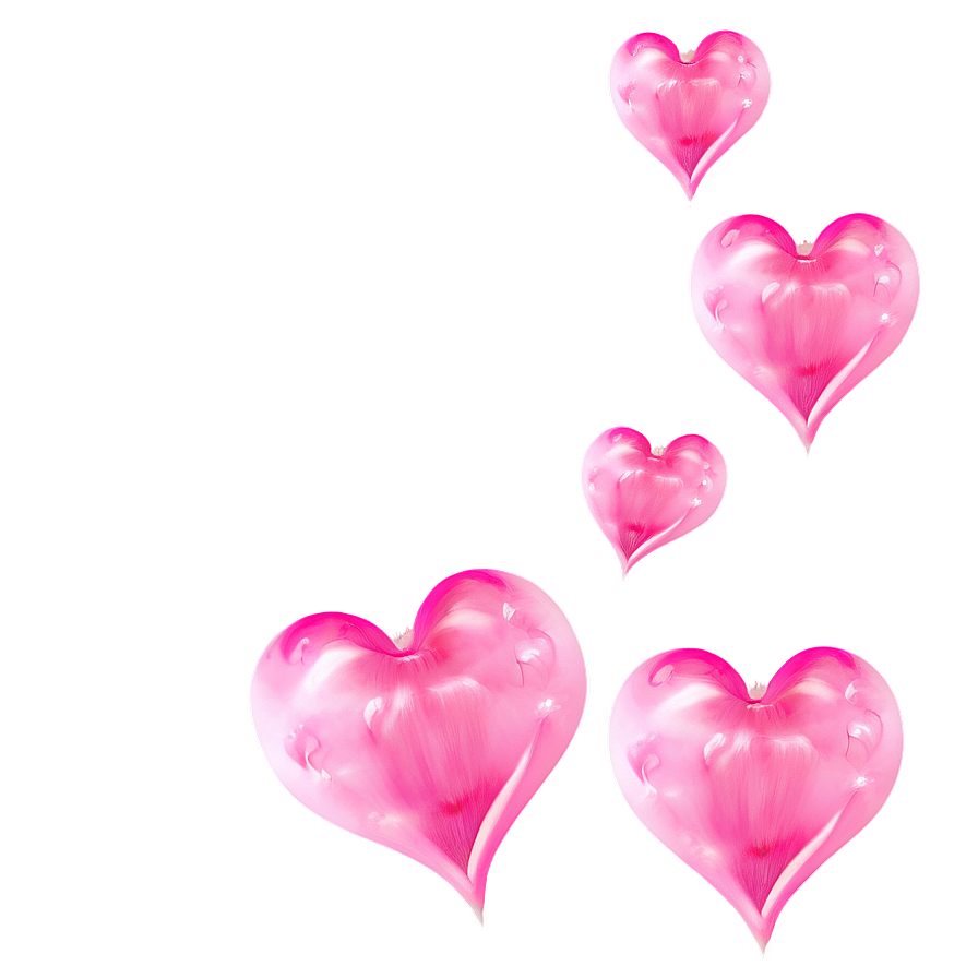 Romantic Pink Hearts Png 90