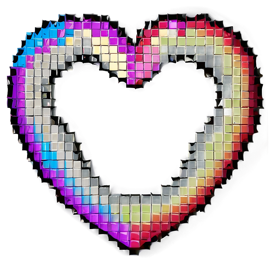 Romantic Pixel Heart Png Anr34