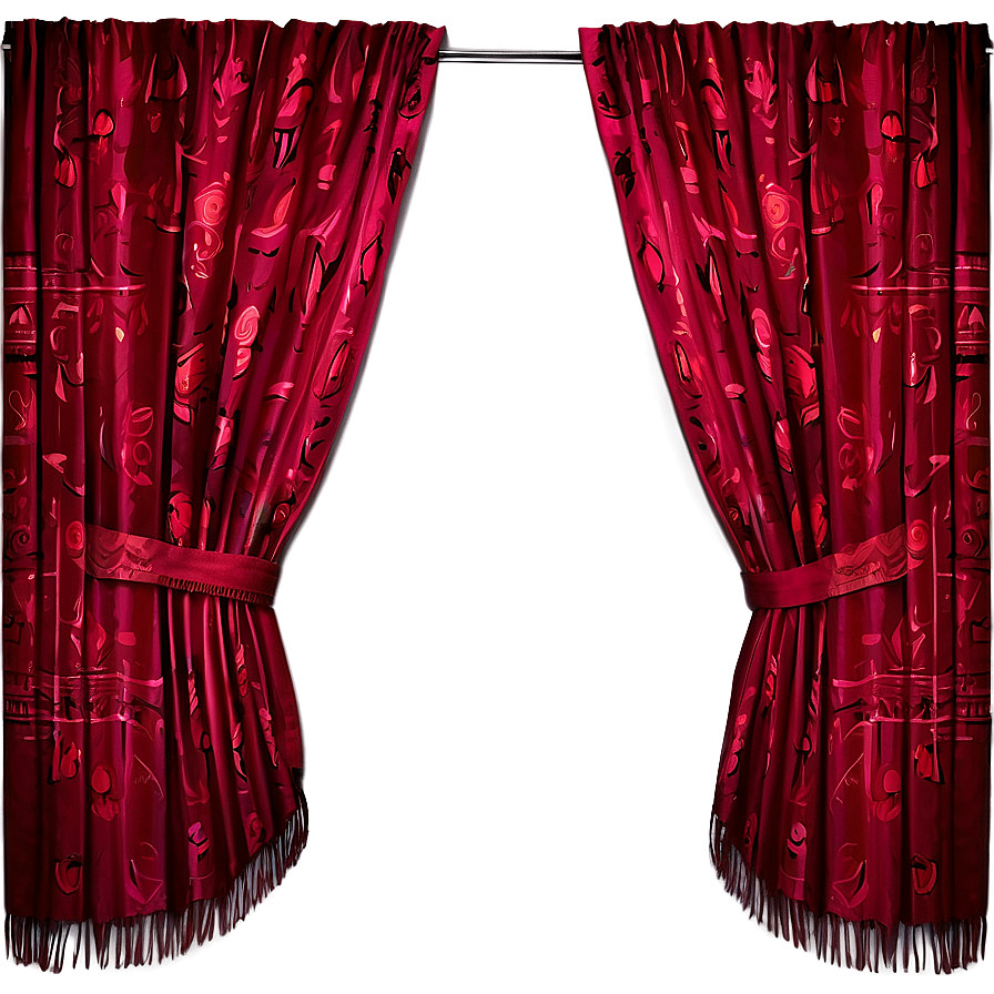 Romantic Red Curtain Png 82