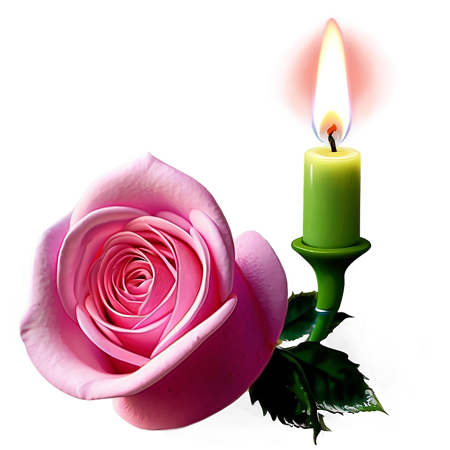 Romantic Rose Candle Png 18