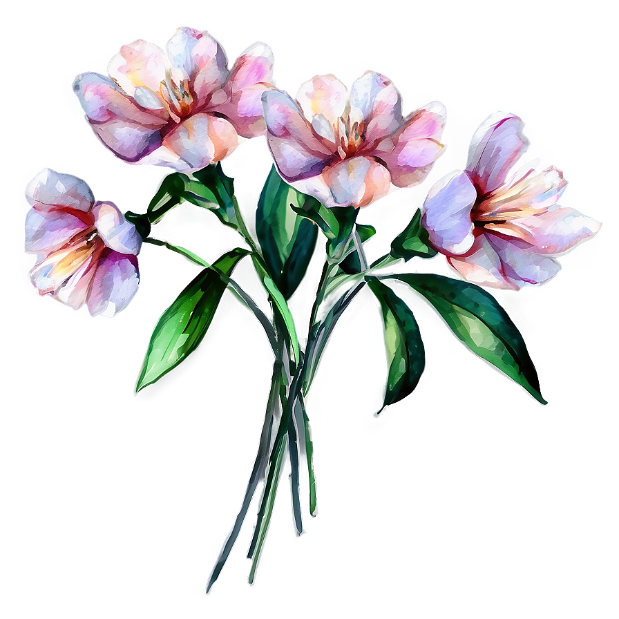 Romantic Watercolor Flowers PNG eer PNG with transparent background