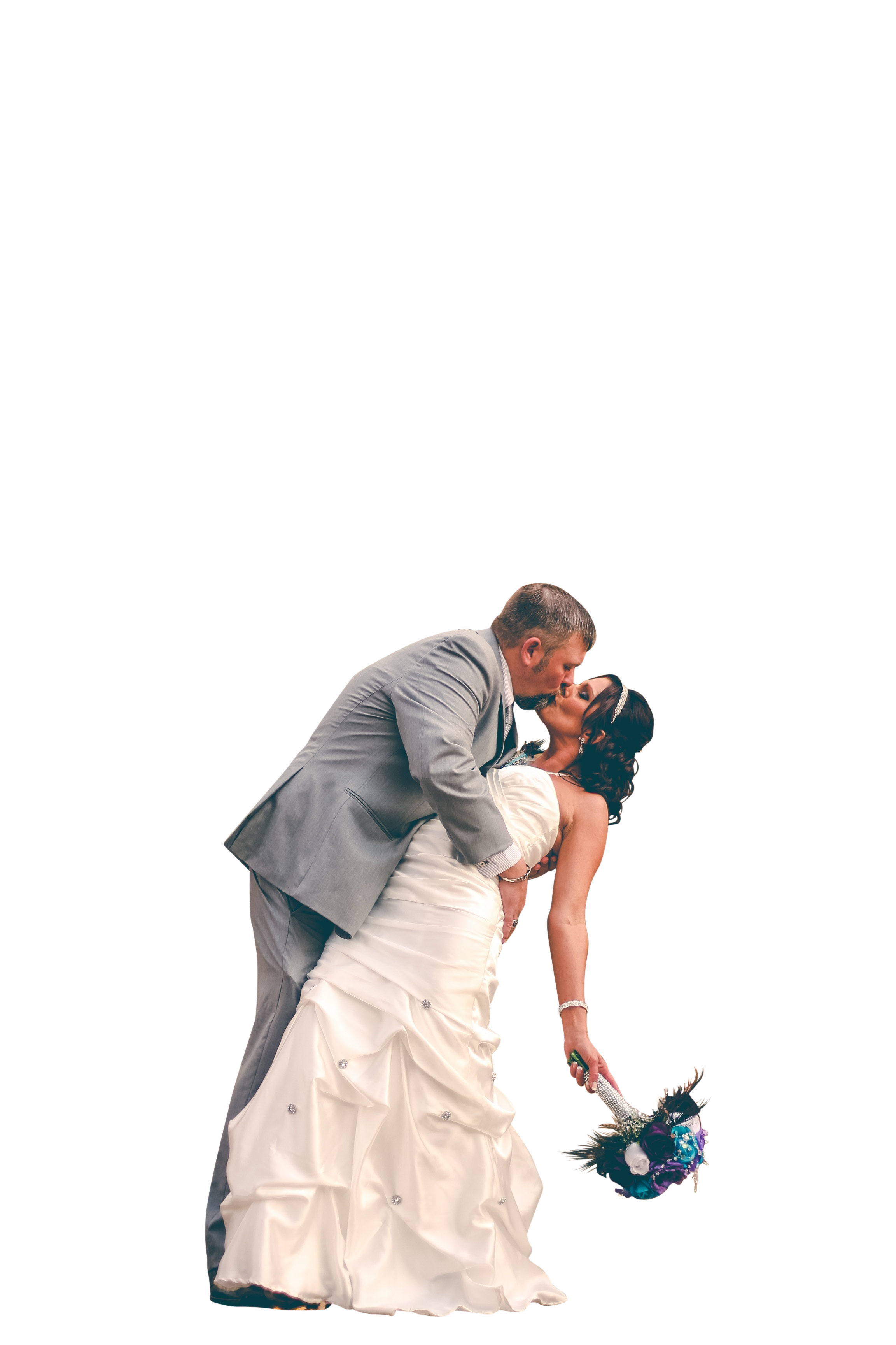 Romantic Wedding Kiss PNG with transparent background
