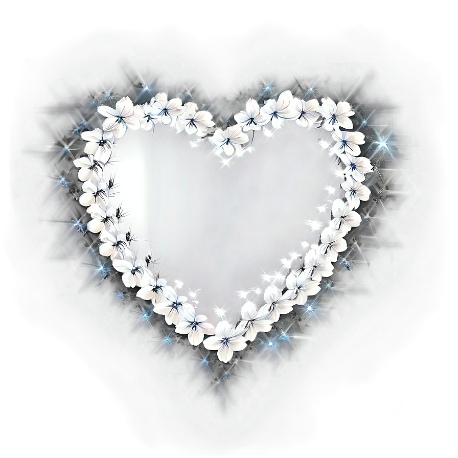 Romantic White Hearts Png Bnx