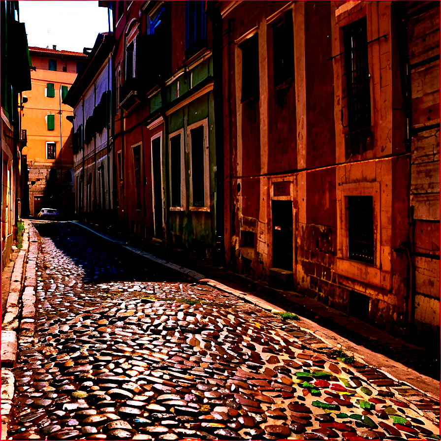 Rome Cobblestone Street PNG 06232024 PNG with transparent background