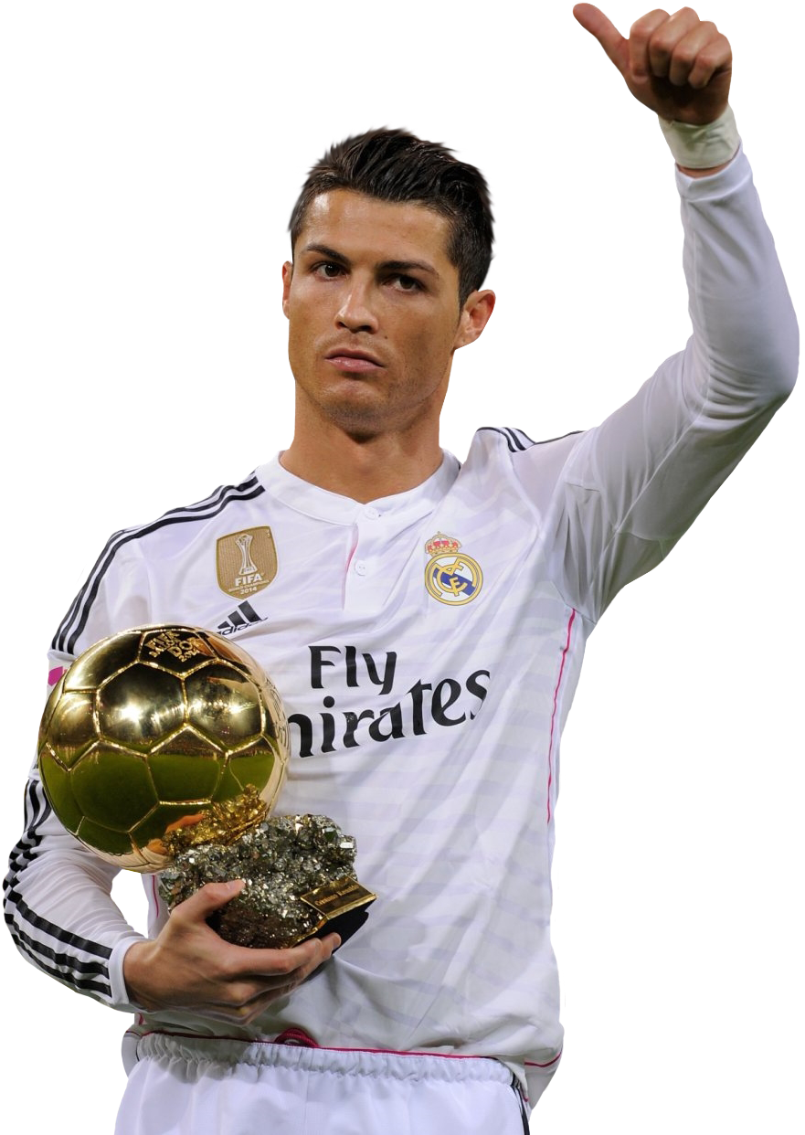 Ronaldowith Golden Ball Trophy