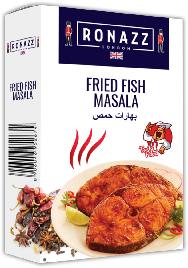 Ronazz Fried Fish Masala Package Design