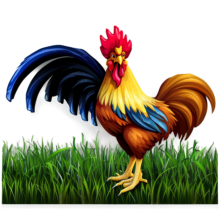 Rooster In Grassland Png 05242024