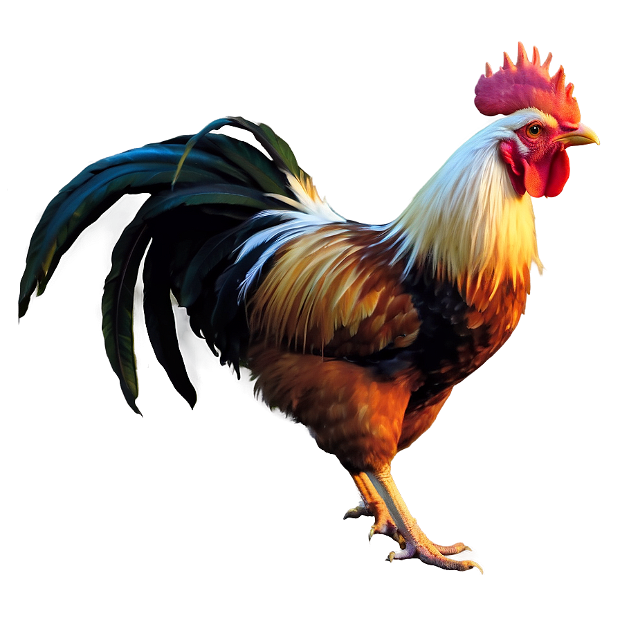 Rooster In Sunrise Scene Png Lit74