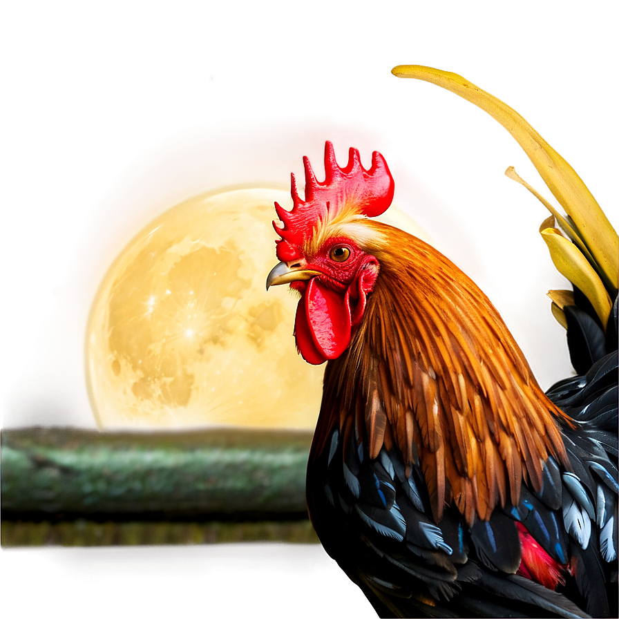 Rooster In The Moonlight Png 86