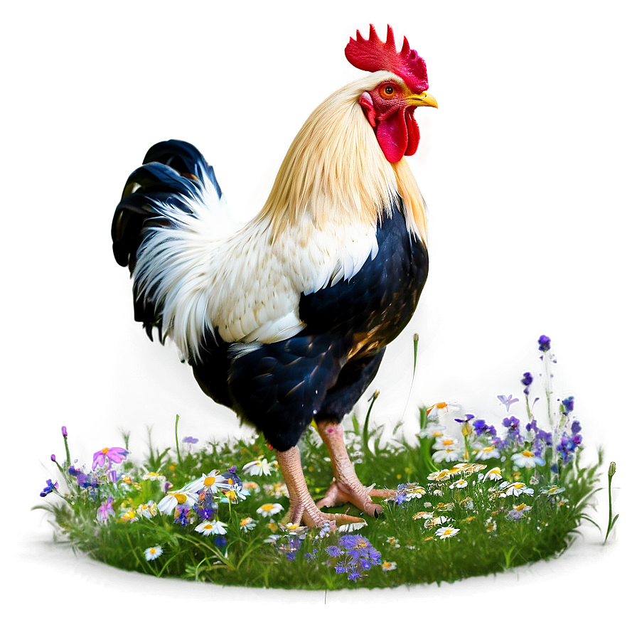 Rooster In Wildflowers Png Rrm57