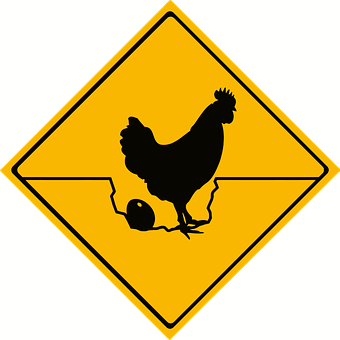 Rooster Warning Sign PNG with transparent background