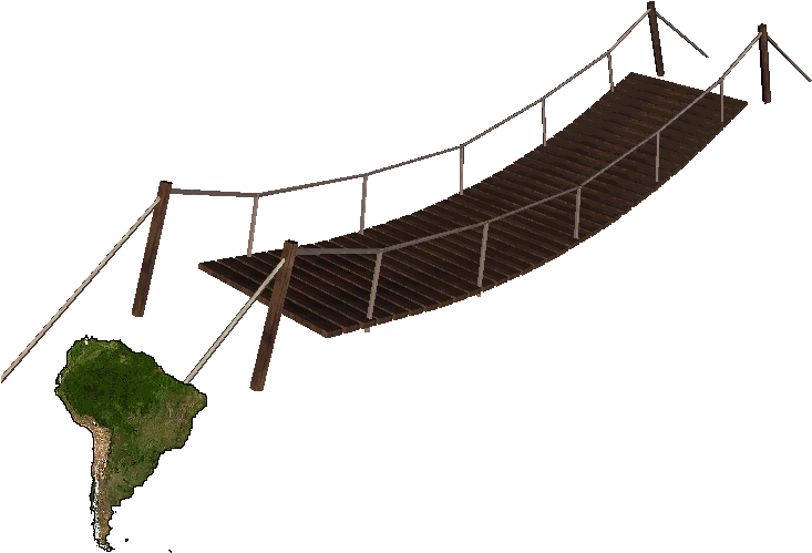 Rope Bridge Over Water3 D Rendering