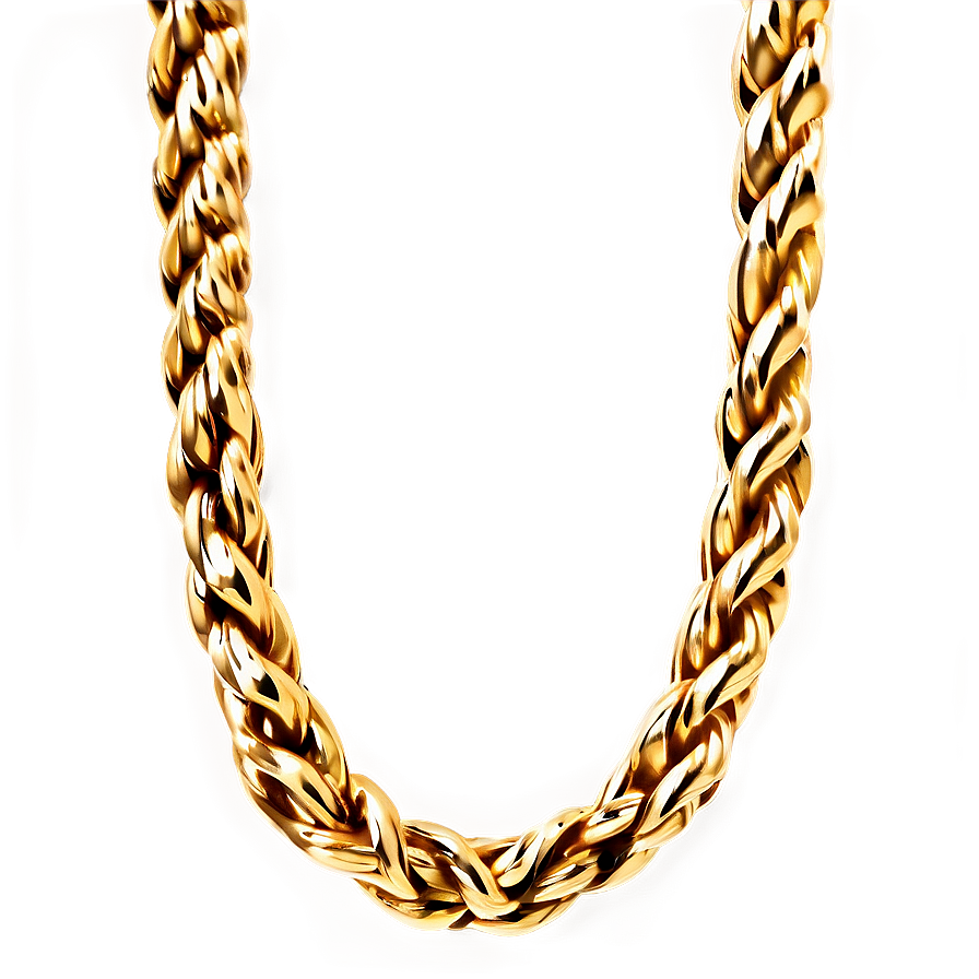 Rope Chain Gold Necklace Png 06122024