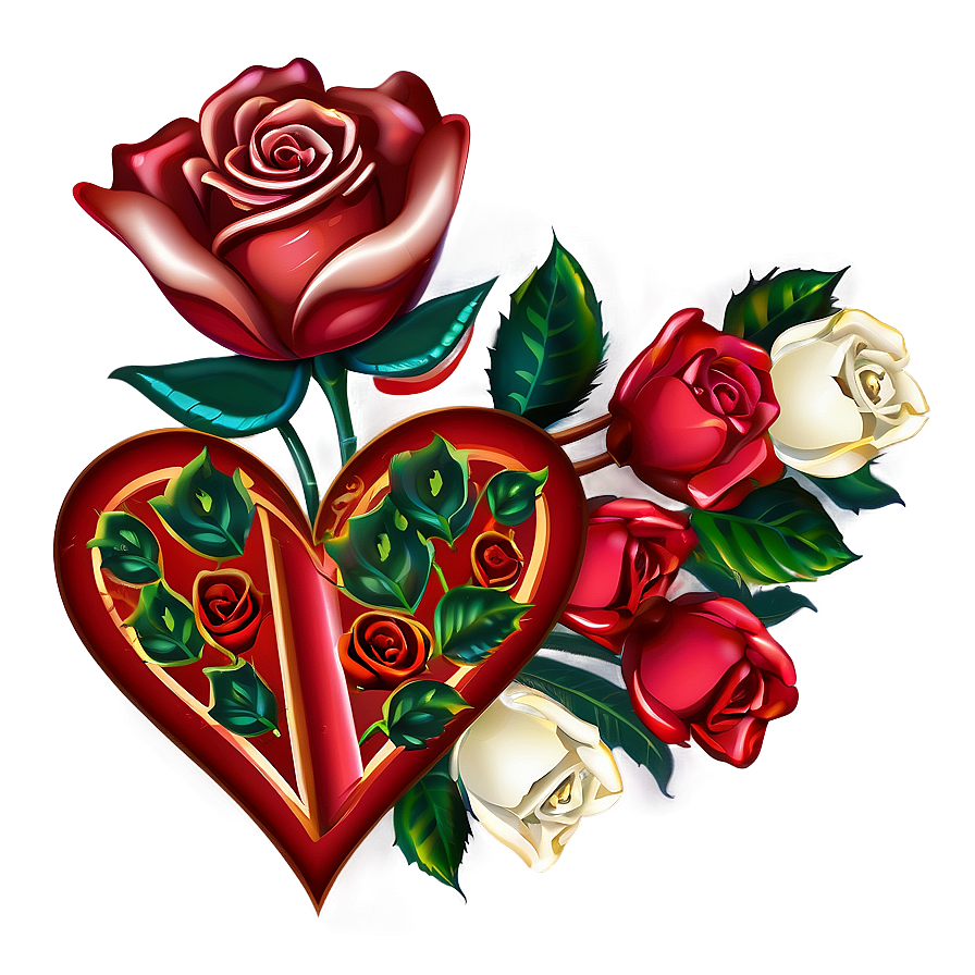 Rose And Heart Clipart Png 24