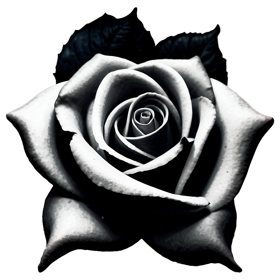 Rose Black And White Tattoo Design Png 61