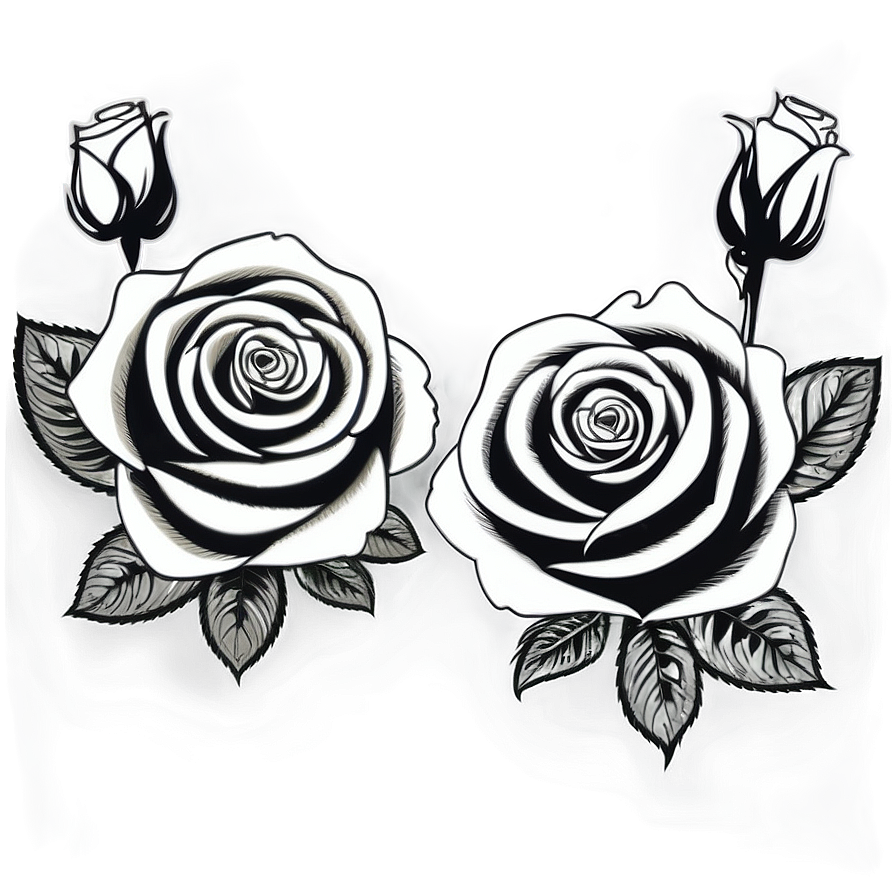 Rose Black And White Vector Png Fec