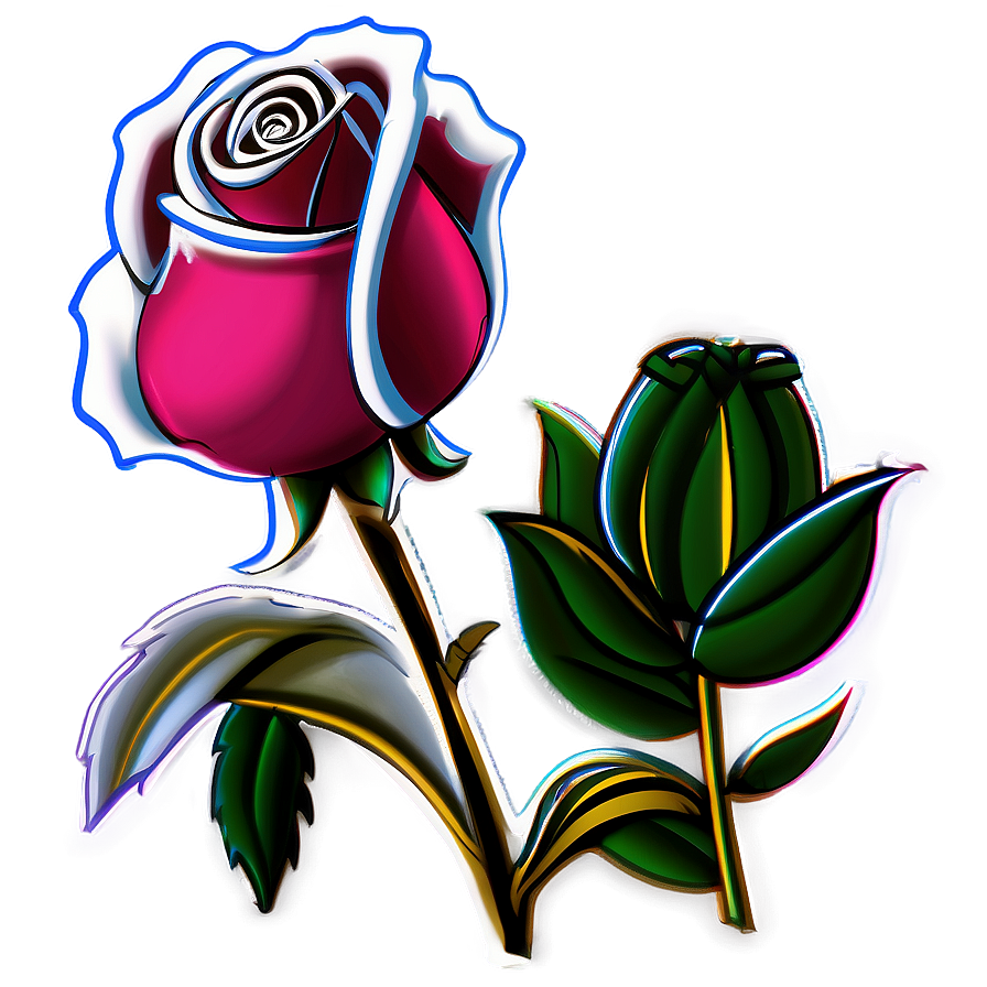 Rose Flower Sketch Png Roi