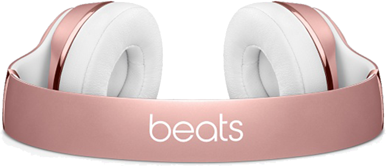 Rose Gold Beats Headphones PNG image with a transparent background, free high-resolution download
