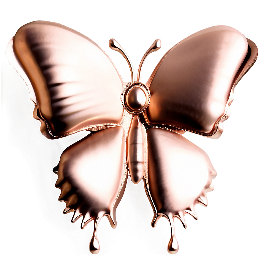 Rose Gold Butterfly Decoration Png 06282024