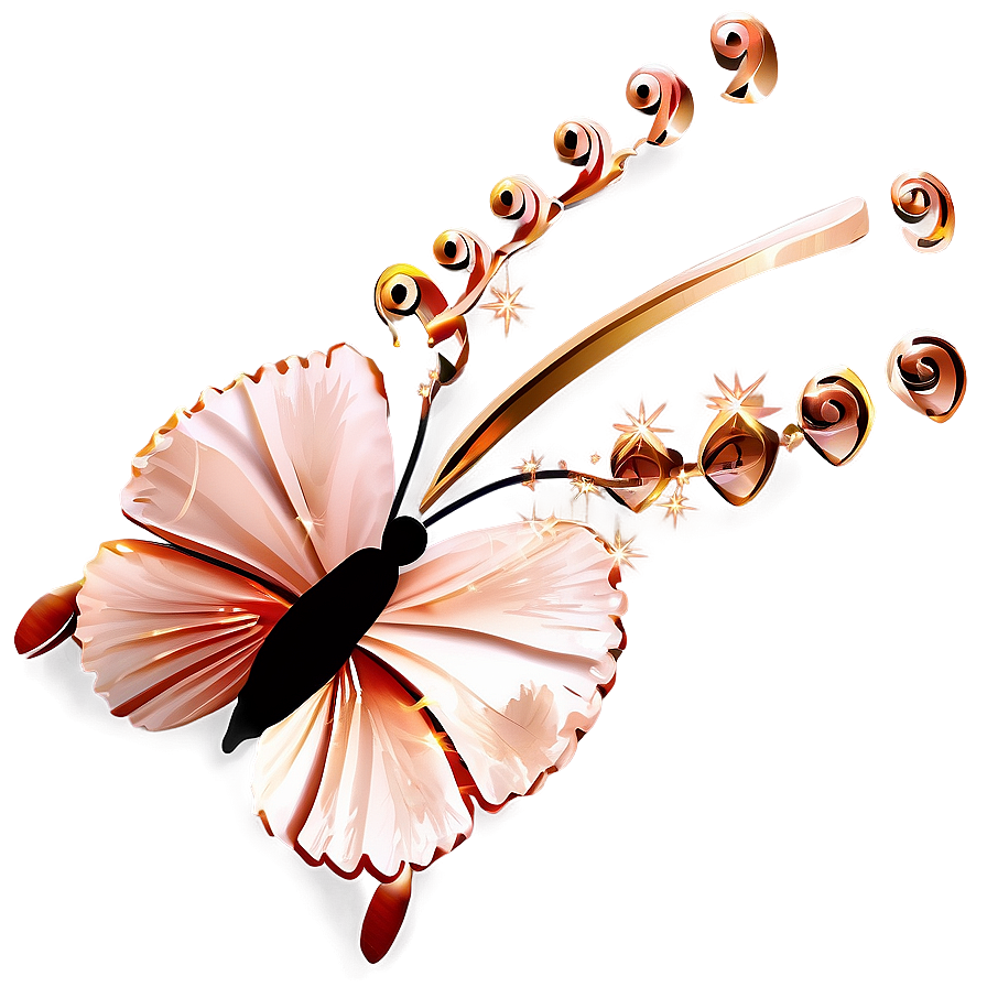 Rose Gold Butterfly Decoration Png Ede