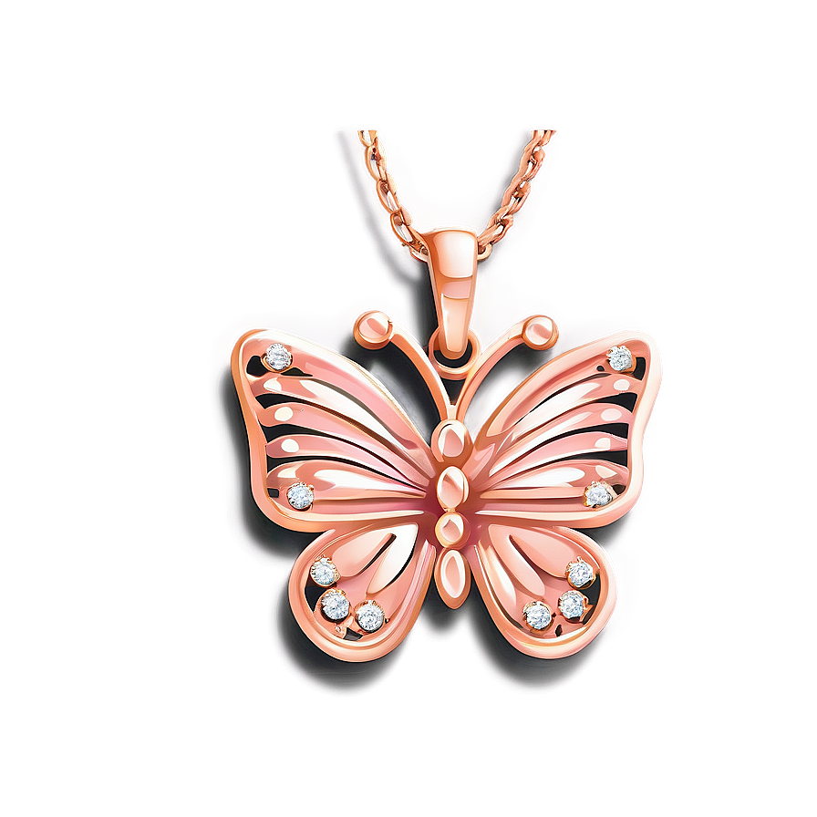 Rose Gold Butterfly Jewelry Png 06282024