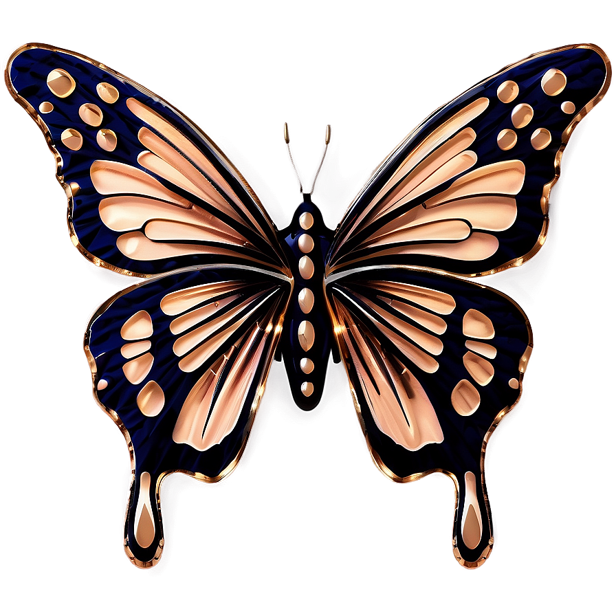 Rose Gold Butterfly Shape Png Rki