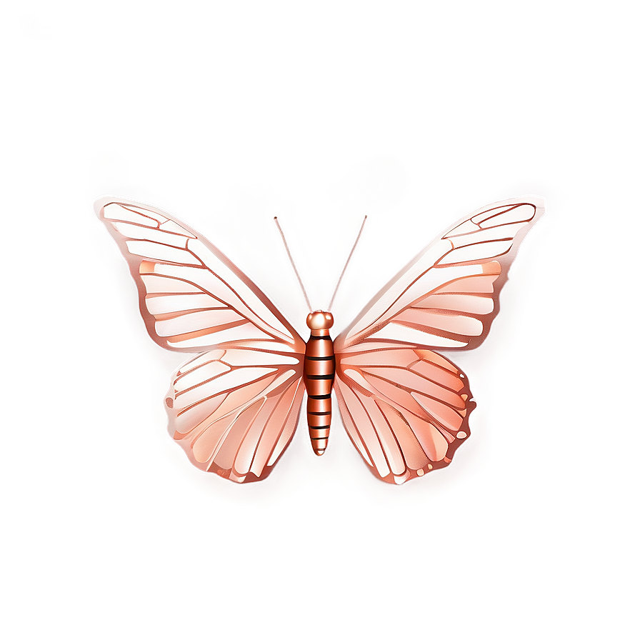 Rose Gold Butterfly Shape Png Rto