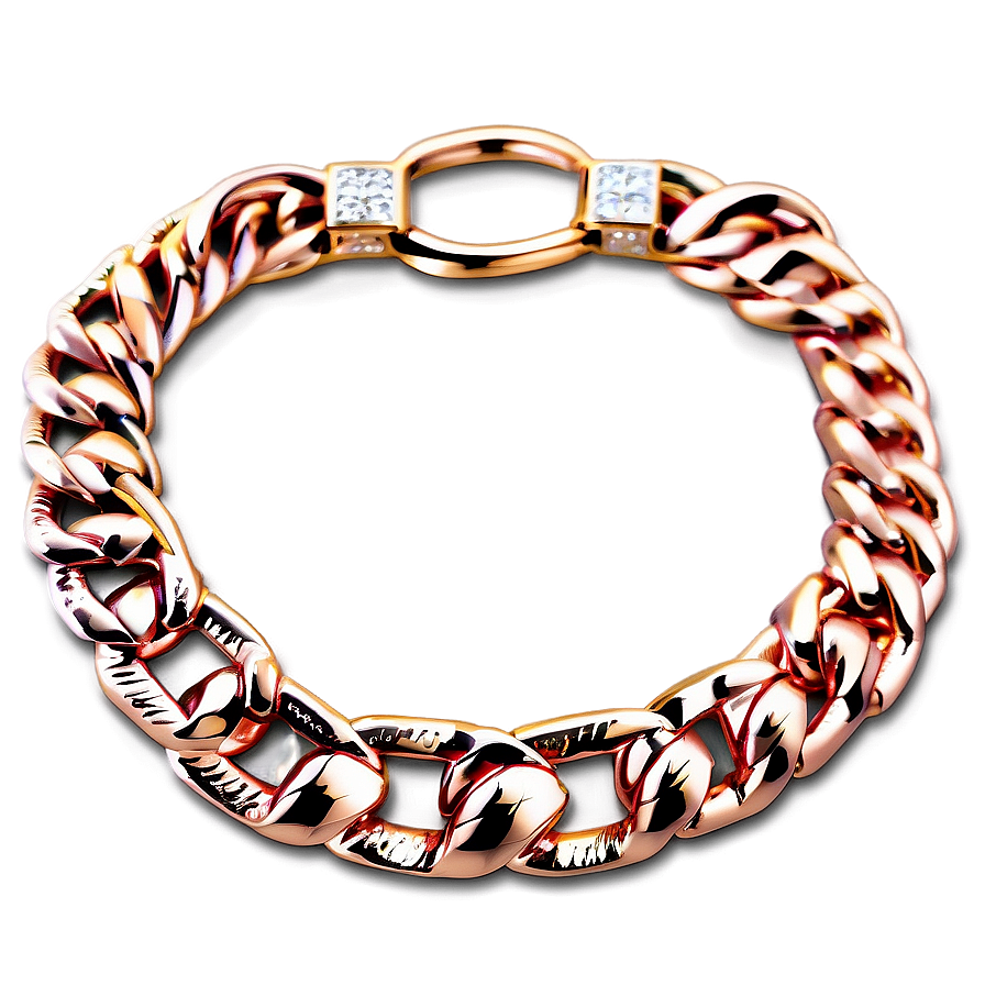 Rose Gold Cuban Link Chain Png 06132024