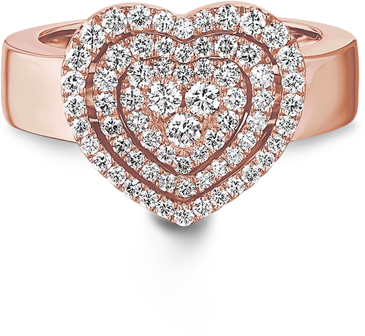 Rose Gold Diamond Heart Ring