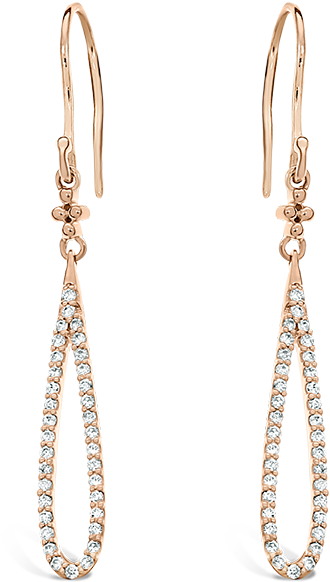 Rose Gold Drop Earringswith Diamonds